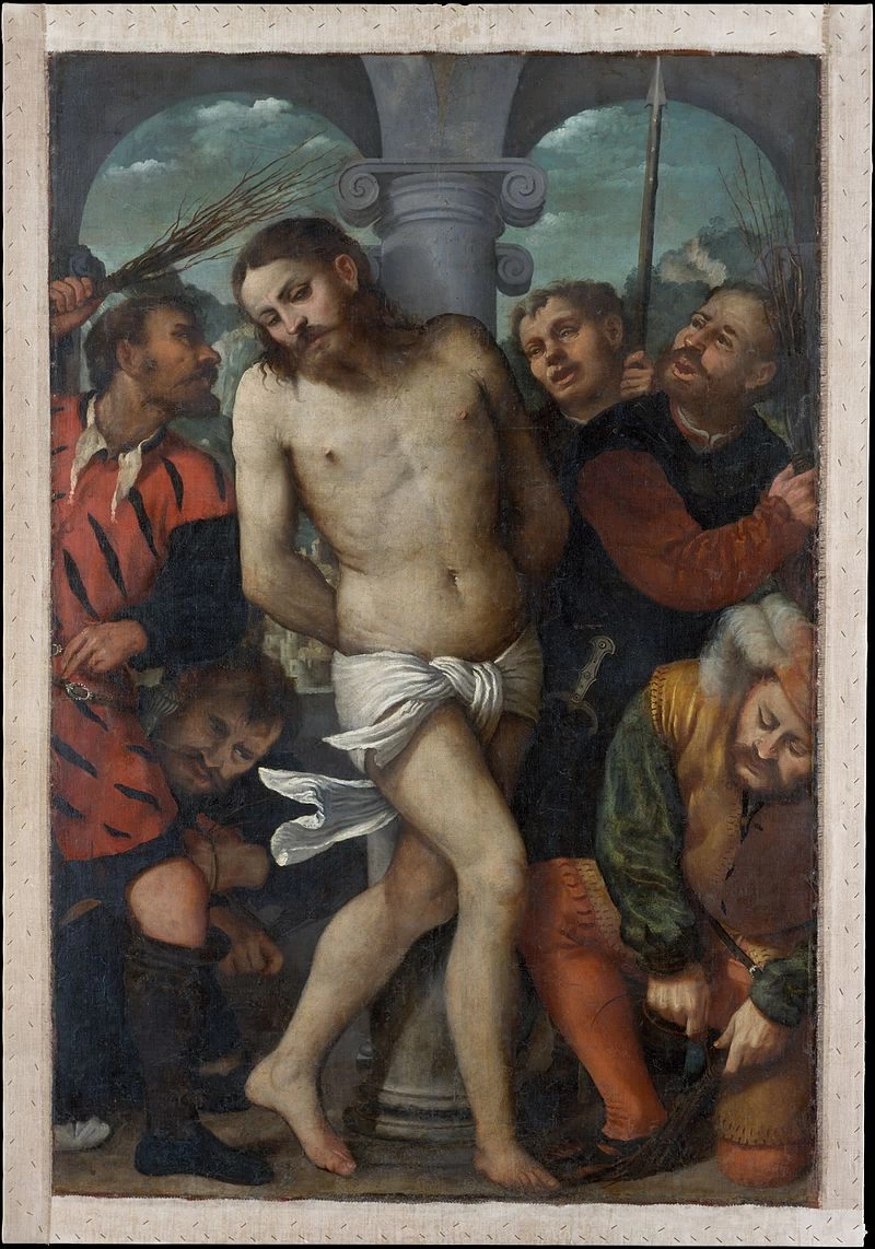 Il Romanino-124-La Flagellazione, retro della Madonna di Mercy